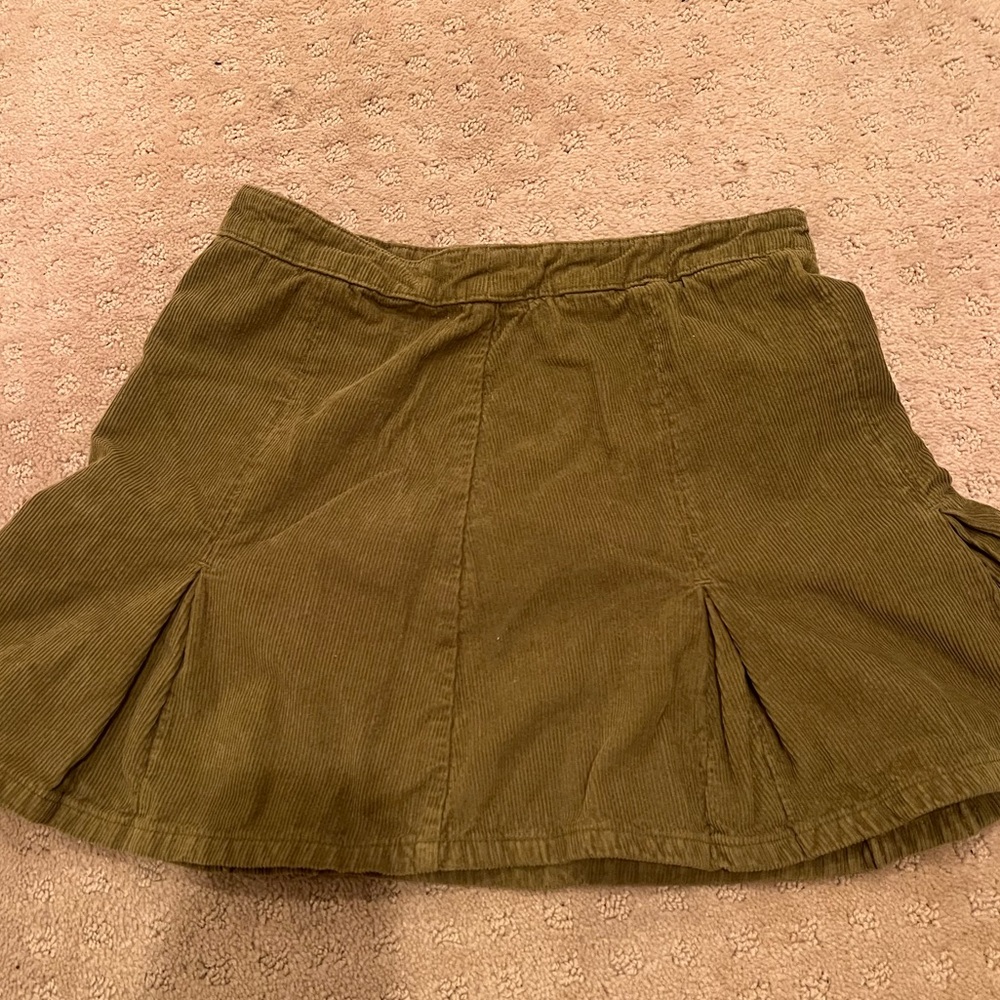 Urban outfitters green pleated mini skirt